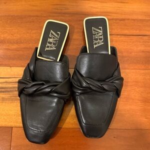 Zara Mule Flats Black